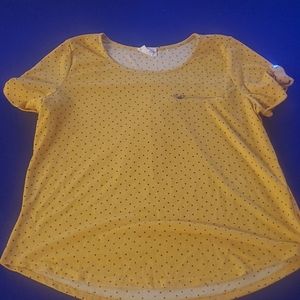 Yellow polka dot shirt with zipper xl